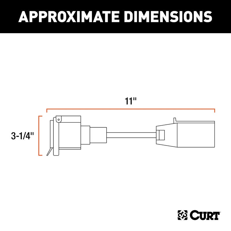 CURT 57003 LED-Compatible 7-Way RV Blade Vehicle-Side Trailer Wiring Adapter, Black - Image 2
